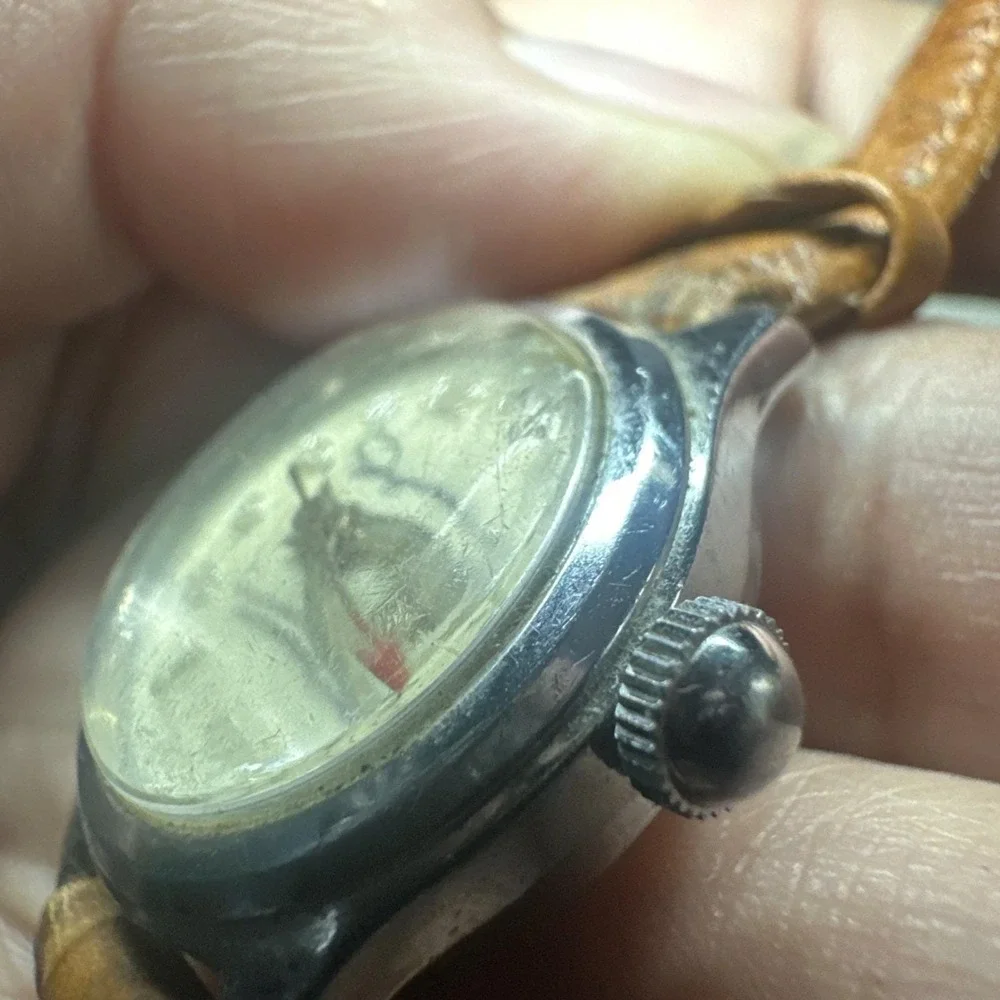 Working VTG Ingraham Manual Wind Ladies Wristwatch Swiss Made 24mm Brown Leather